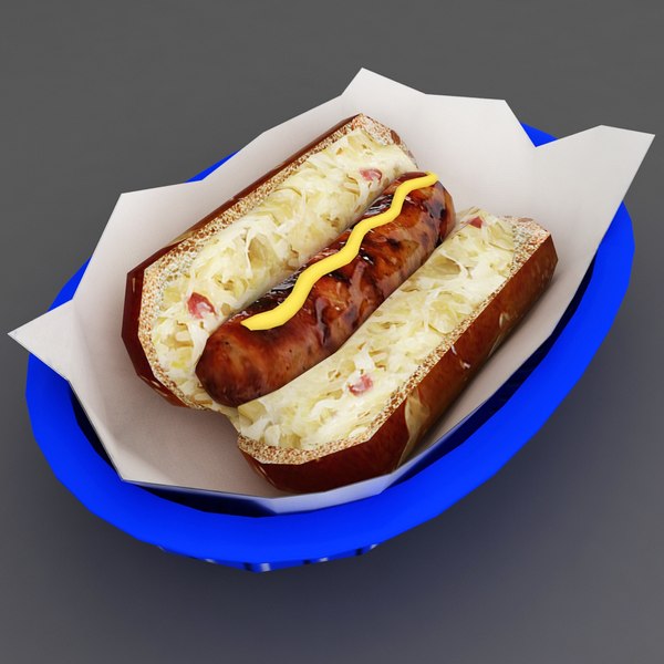 3D model food bratwurst basket