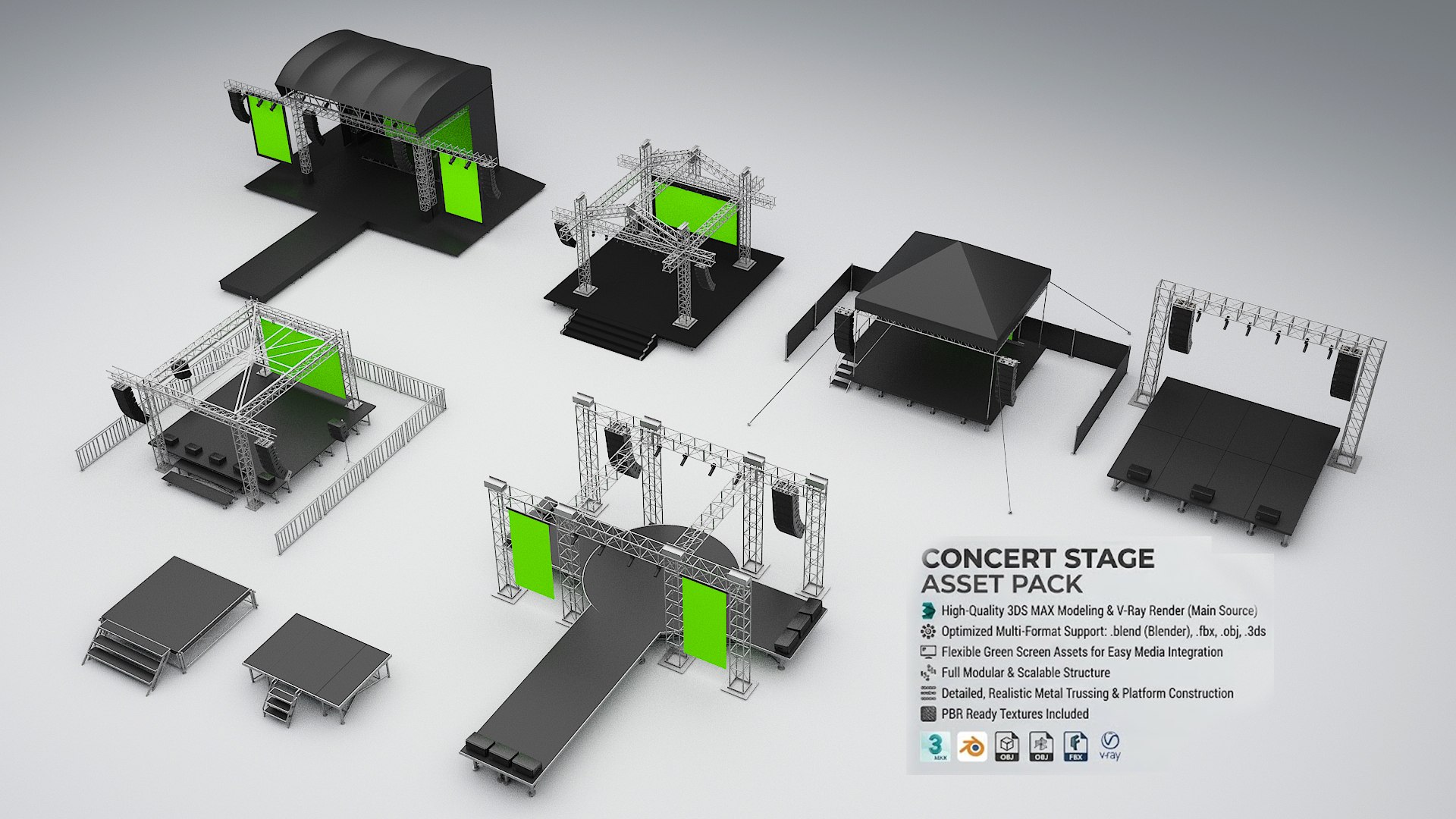 8 Concert Stage Collection Asset Pack model https://p.turbosquid.com/ts-thumb/xV/yDKsGr/iM/2/jpg/1791288207/1920x1080/fit_q87/20ca55b85e297becdf243e5f21b00d233bf6c704/2.jpg