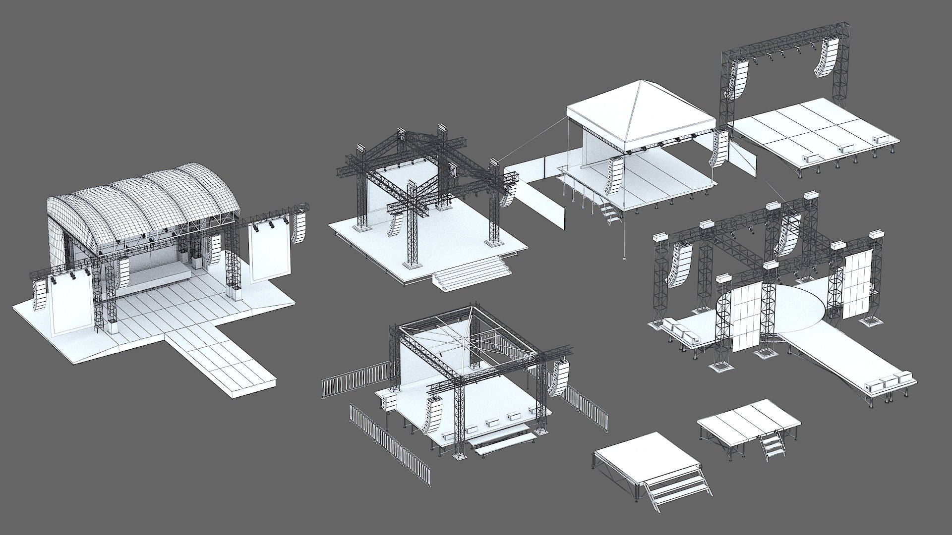 8 Concert Stage Collection Asset Pack model https://p.turbosquid.com/ts-thumb/xV/yDKsGr/ld/wireframe/jpg/1791288311/1920x1080/fit_q87/84cbb579f04b7e326bb99f6b155eb6efc3433639/wireframe.jpg