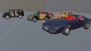 3D car low poly pack1