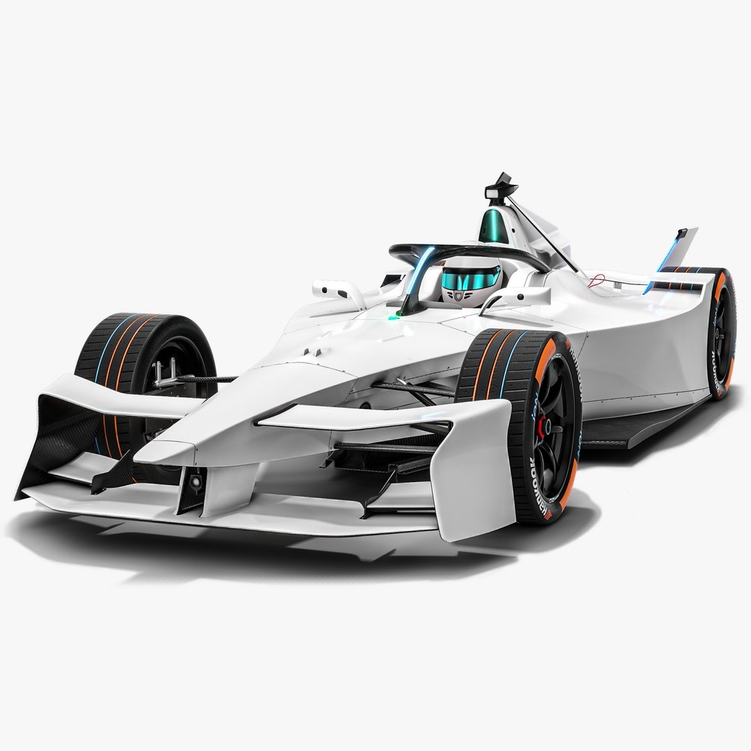 GEN3 Evo Formula E 2025 Race Car White Mockup 3D Model