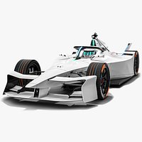 GEN3 Evo Formula E 2025 Race Car White Mockup