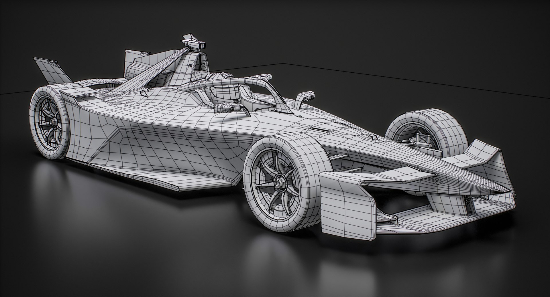 GEN3 Evo Formula E 2025 Race Car White Mockup 3D Model
