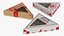 Conjunto de cajas de embalaje de pizza triangulares con ventana