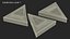 Conjunto de cajas de embalaje de pizza triangulares con ventana