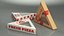 Conjunto de cajas de embalaje de pizza triangulares con ventana