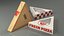 Conjunto de cajas de embalaje de pizza triangulares con ventana