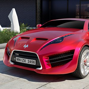 3D Concept CAR Model With Rigg 3D model