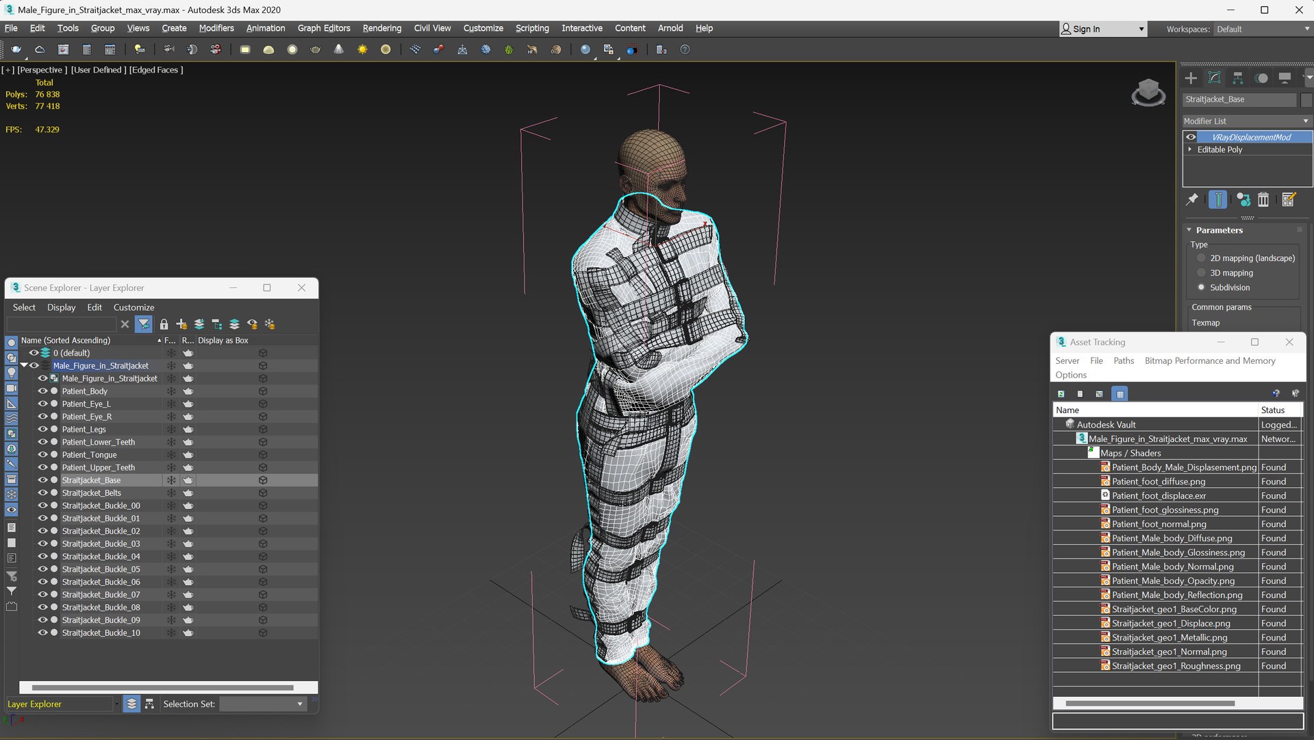 Male Figure In Straitjacket 3D - TurboSquid 2291256