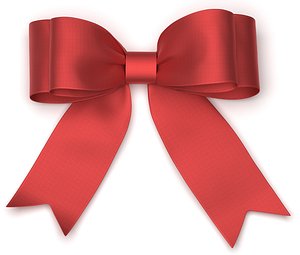 Red Gift Bow 3D