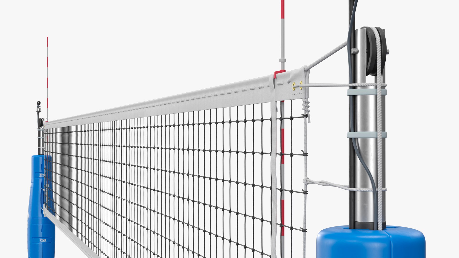 Senoh Volleyball Net System FIVB Certified Blue 3D model preview