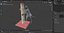 3D model Cat Playing With A Scratching Post