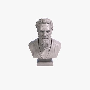 Michelangelo Bust Renaissance Sculptor and Painter 3D Printable STL File