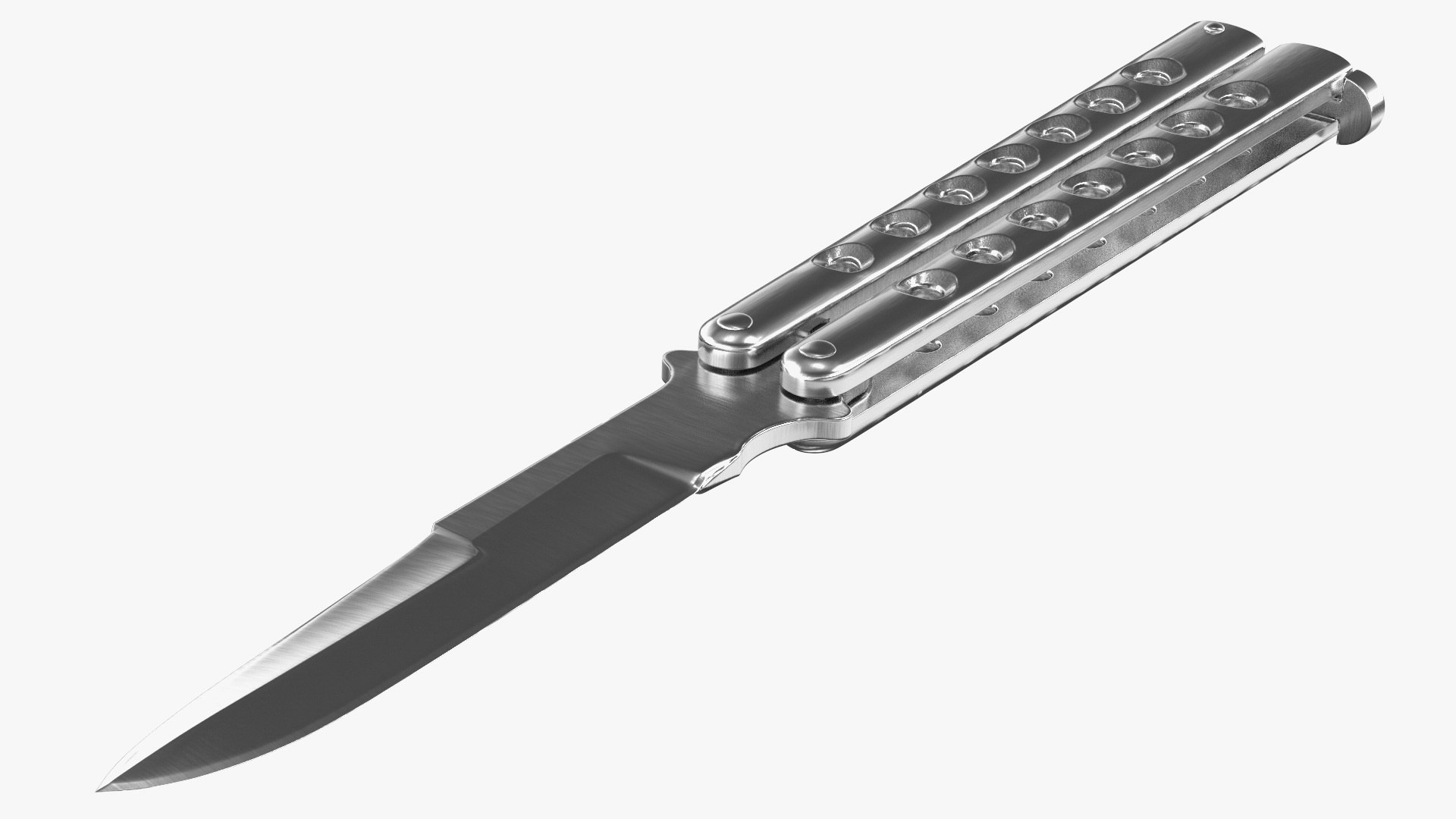Balisong Butterfly Knife Stainless Steel 3D model preview