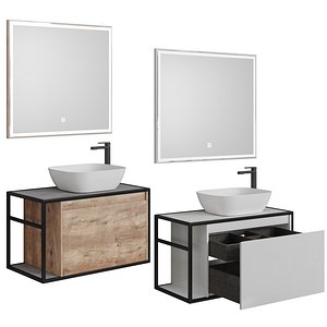 Nova Lite Loft 90 R-L white rochelier rustic oak 1 drawer