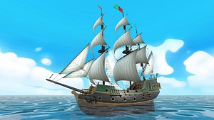 Cartoon Galleon Ship