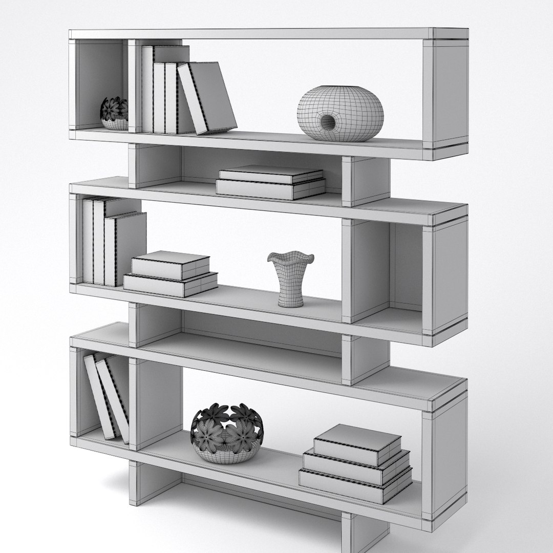 houzz bookcases 3d obj