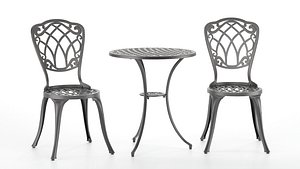 3 Piece Patio Cast Aluminium Bistro 3D model