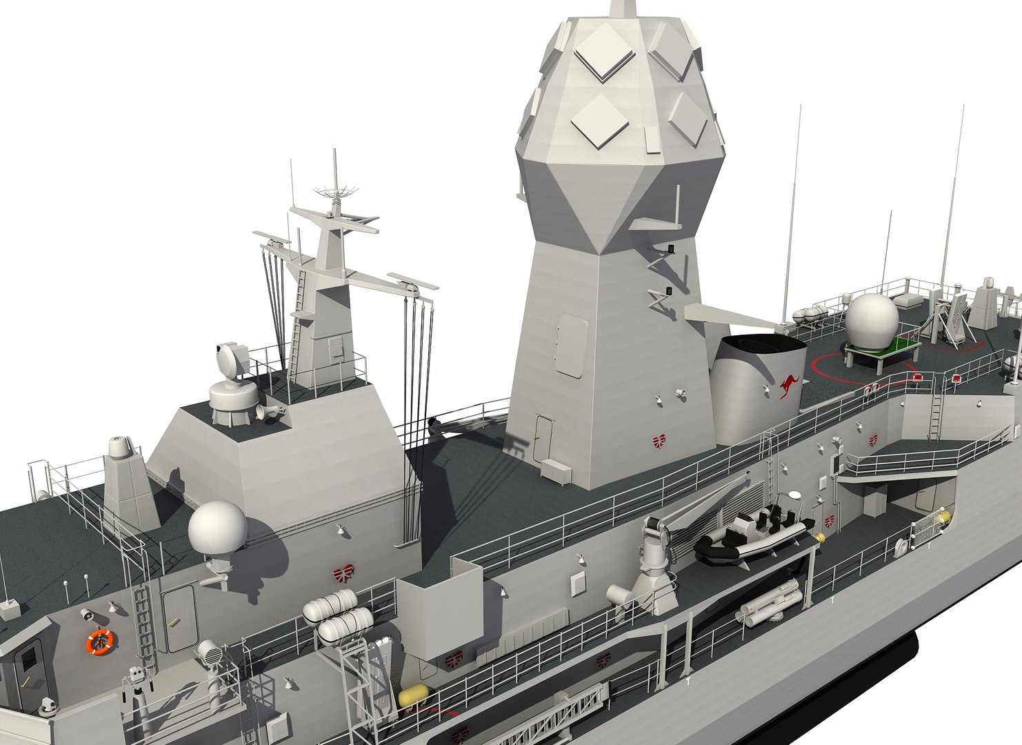 3D ANZAC MEKO Class Frigate HMAS ANZAC FFH 150 Model - TurboSquid 2096529