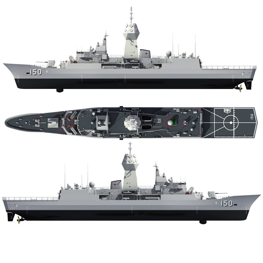 3D ANZAC MEKO Class Frigate HMAS ANZAC FFH 150 Model - TurboSquid 2096529