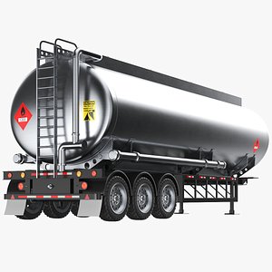 3D Detailed Gas Tank Trailer