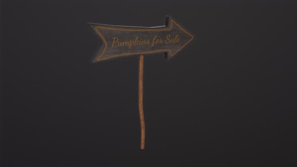 Pumpkins for Sale Sign 3D