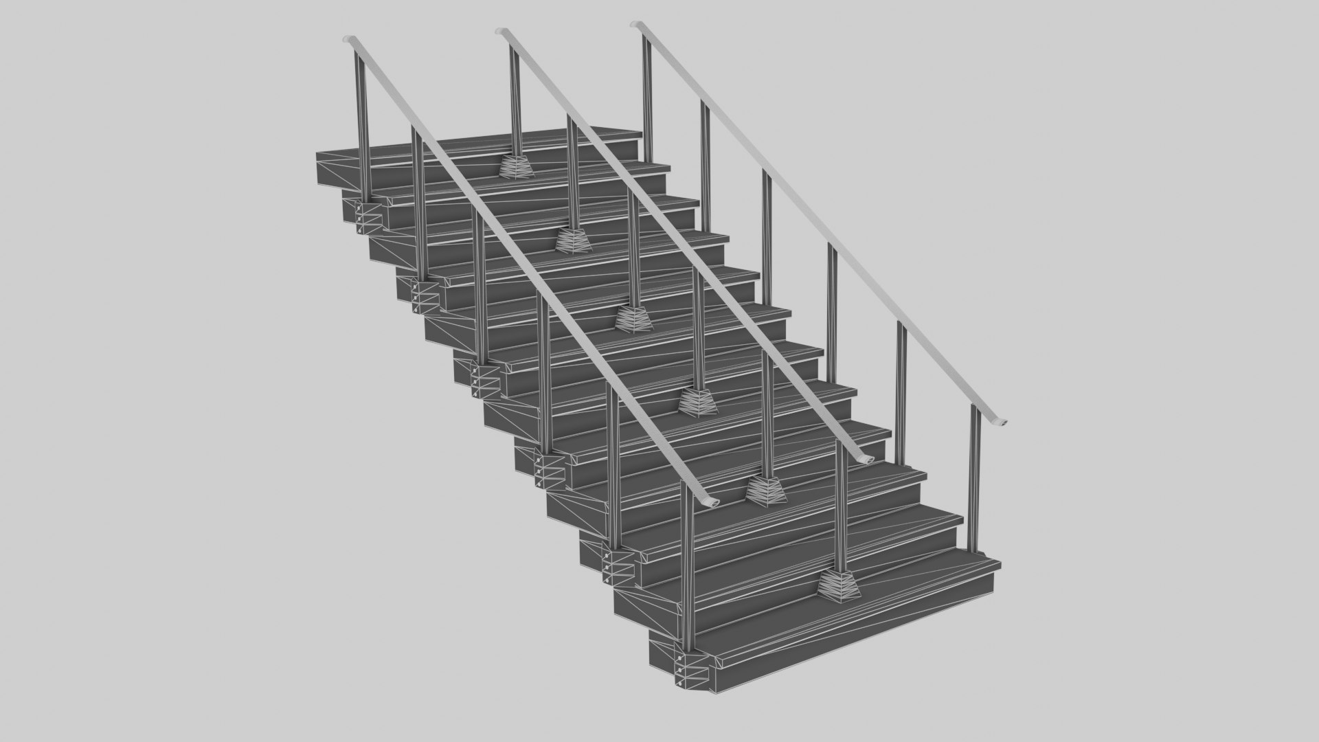 Dual stair 3D model - TurboSquid 1429270