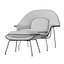 womb chair ottoman eero saarinen 3D model