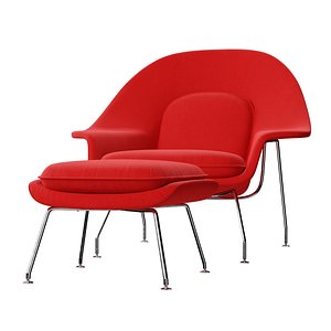 womb chair ottoman eero saarinen 3D model