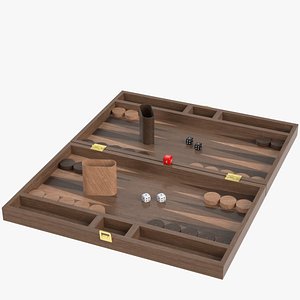 3D model backgammon board set