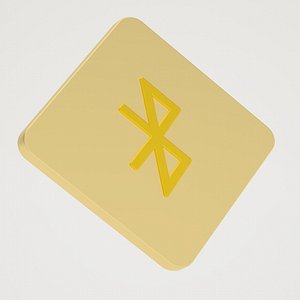 Bluetooth Icon Gold 3D model