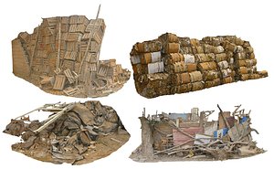 3D Recycled Material Structures Pack model