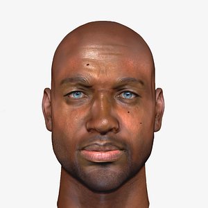 Male head PBR Realistic low poly VR AR low-poly