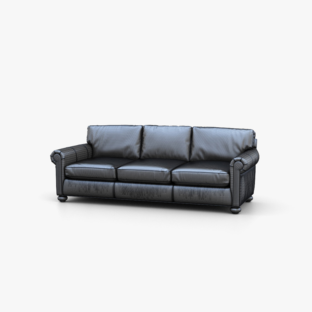 Restoration Hardware Lancaster leather sofa 3D model TurboSquid 1765675