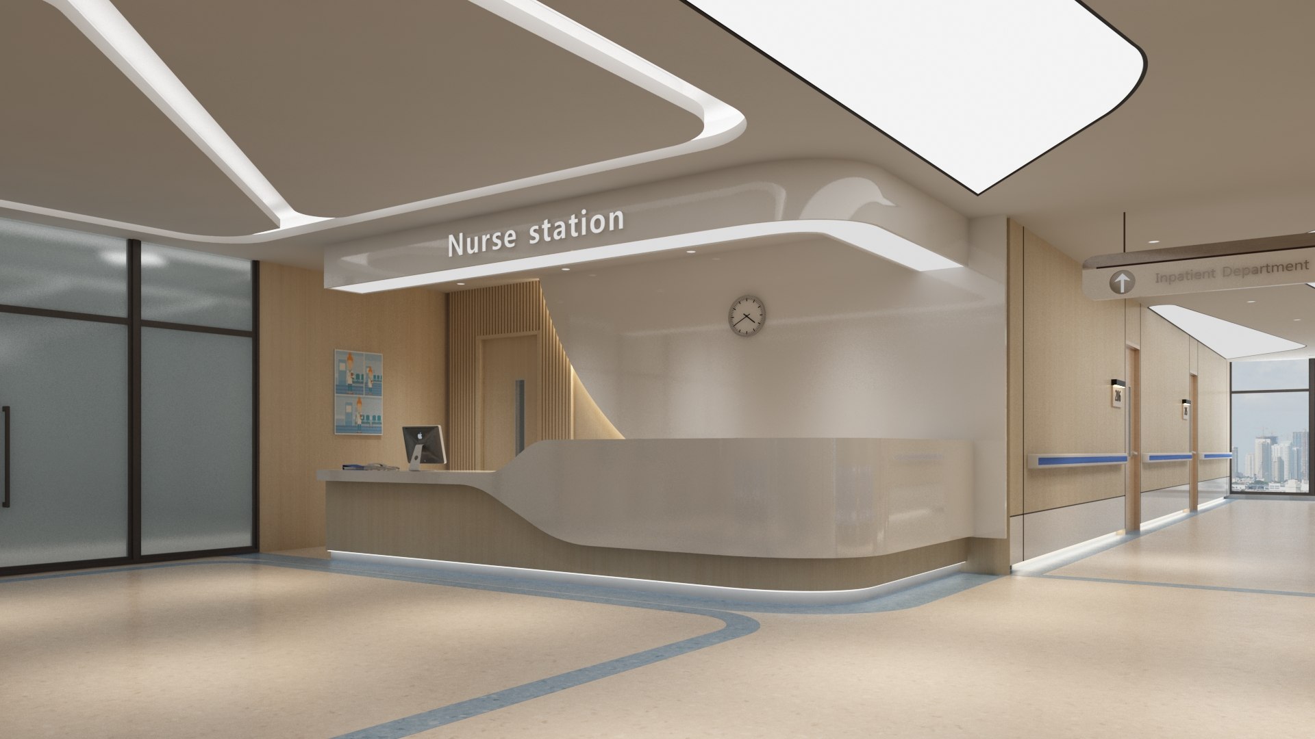 Hospital Hallway 10 model - TurboSquid 2059428