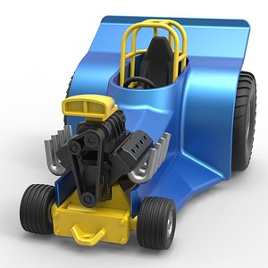 3D model Diecast Mini Rod pulling tractor 4 Scale 1 to 25