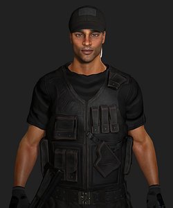 AAA 3D REALISTIC AFRICAN MALE CHARACTER-ARMY MILITARY ACTION WAR 3D