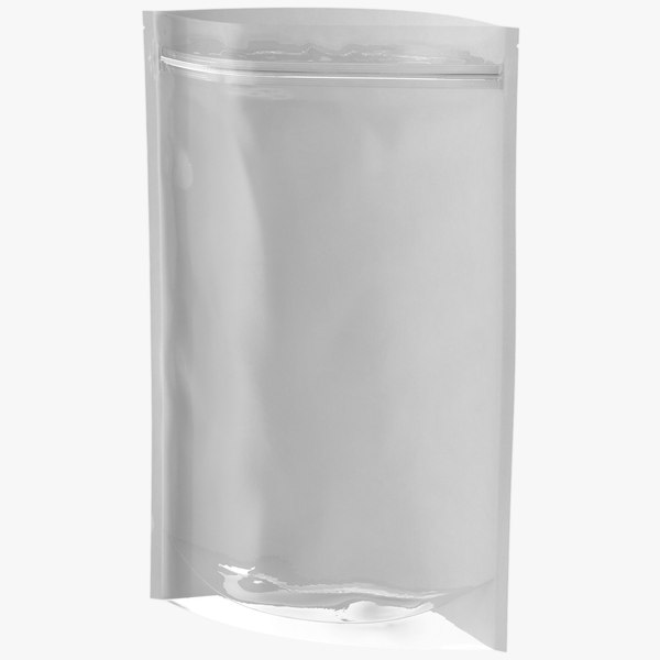 3D Zipper White Paper Bag with Transparent Front 300 g Open Mockup model