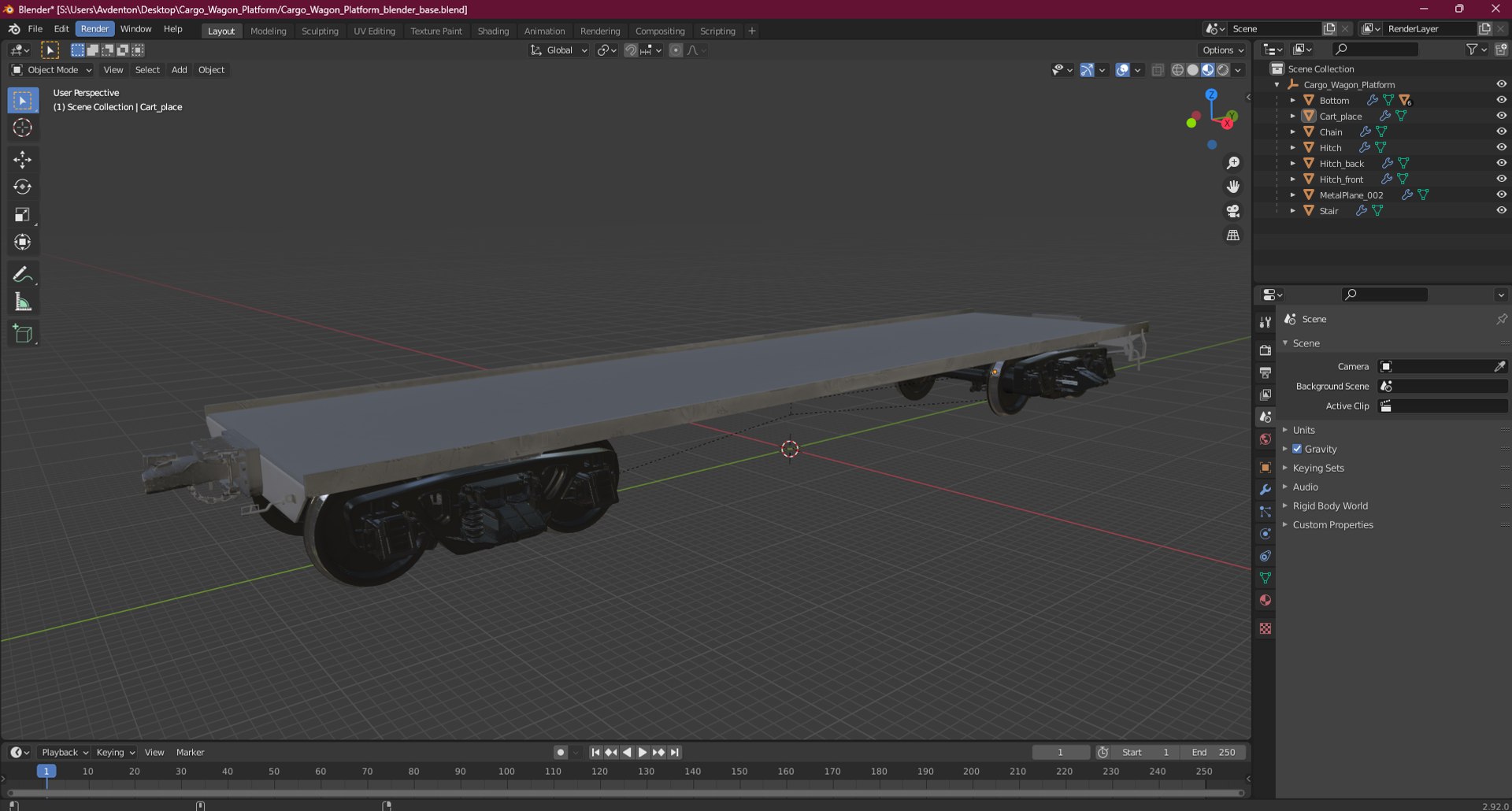 Cargo Wagon Platform 3D Model - TurboSquid 2250954