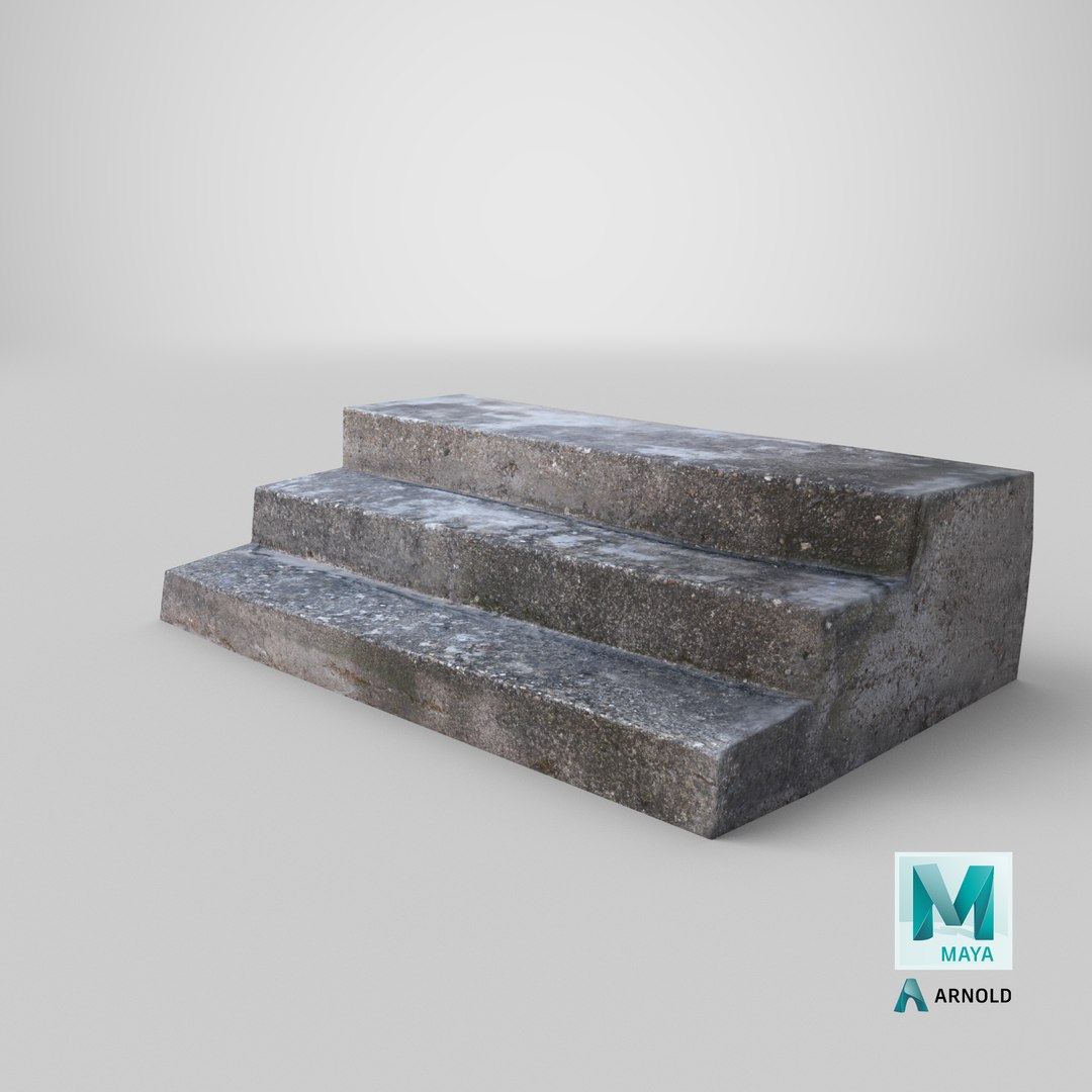 Concrete steps 02 3D model - TurboSquid 1505676
