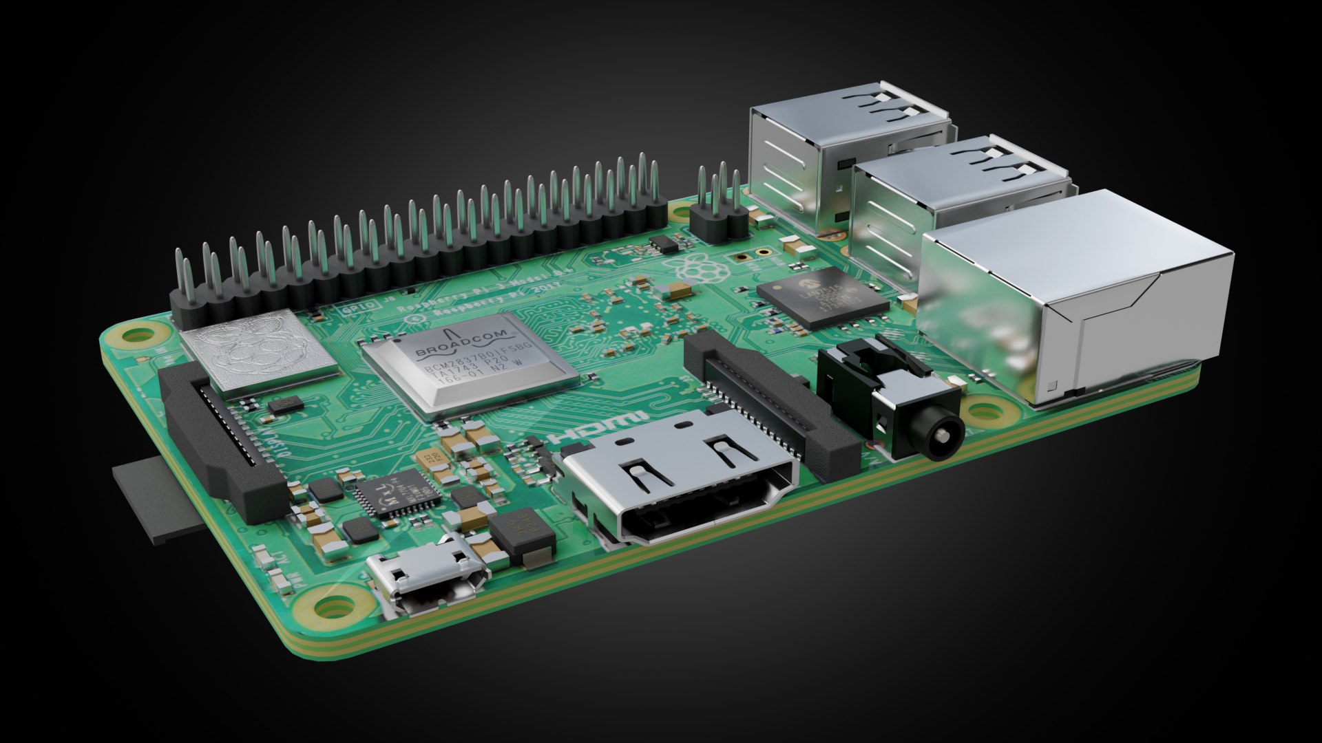 Raspberry Pi 3B Plus Model - TurboSquid 2248001
