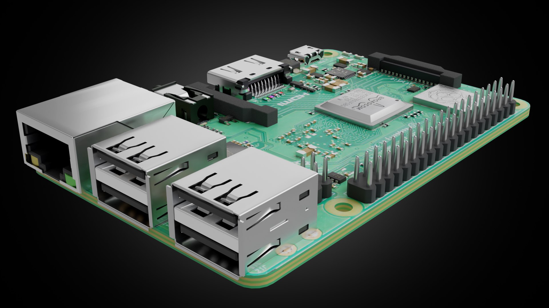 Raspberry Pi 3B Plus Model - TurboSquid 2248001