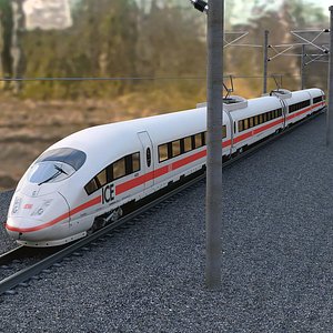 Speed Train Ice3 and Rails