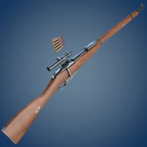 mosin rifle sniper scope 3d model