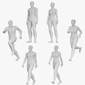 Animated Male and Female Mannequin Character - Walk Run Idle