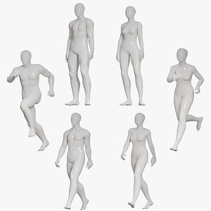 Animated Male and Female Mannequin Character - Walk Run Idle