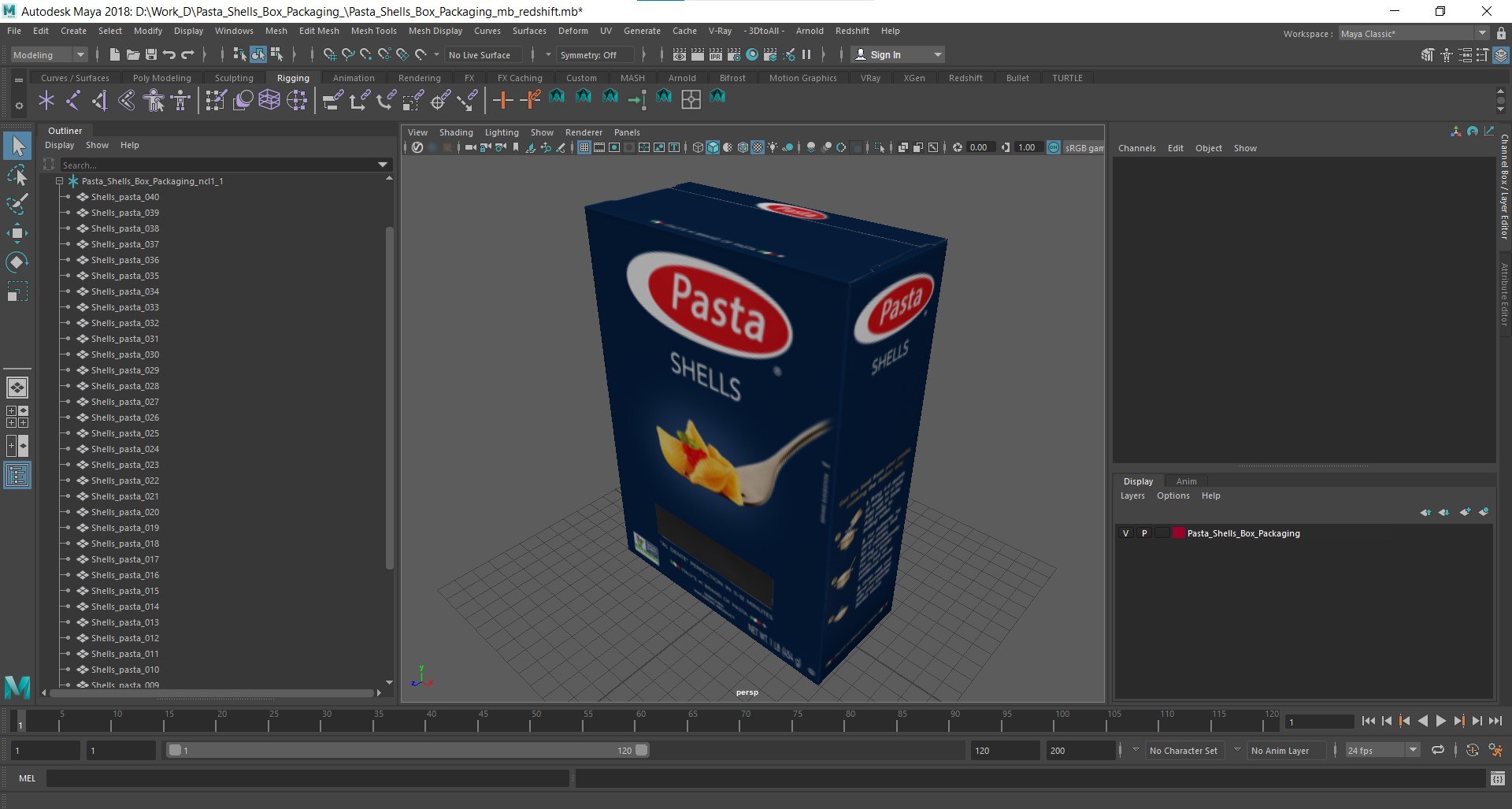 Pasta Shells Box Packaging 3D Model - TurboSquid 2438228