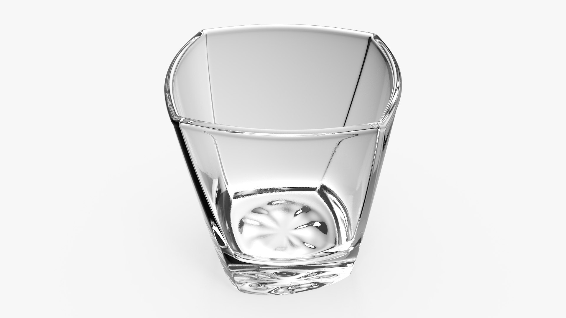 Square Twisted Rocks Glass 3D model preview