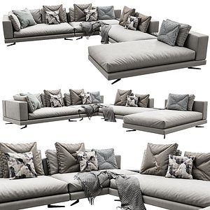 3D white sofa