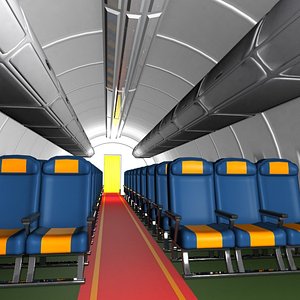 Cartoon Aircraft Cabin